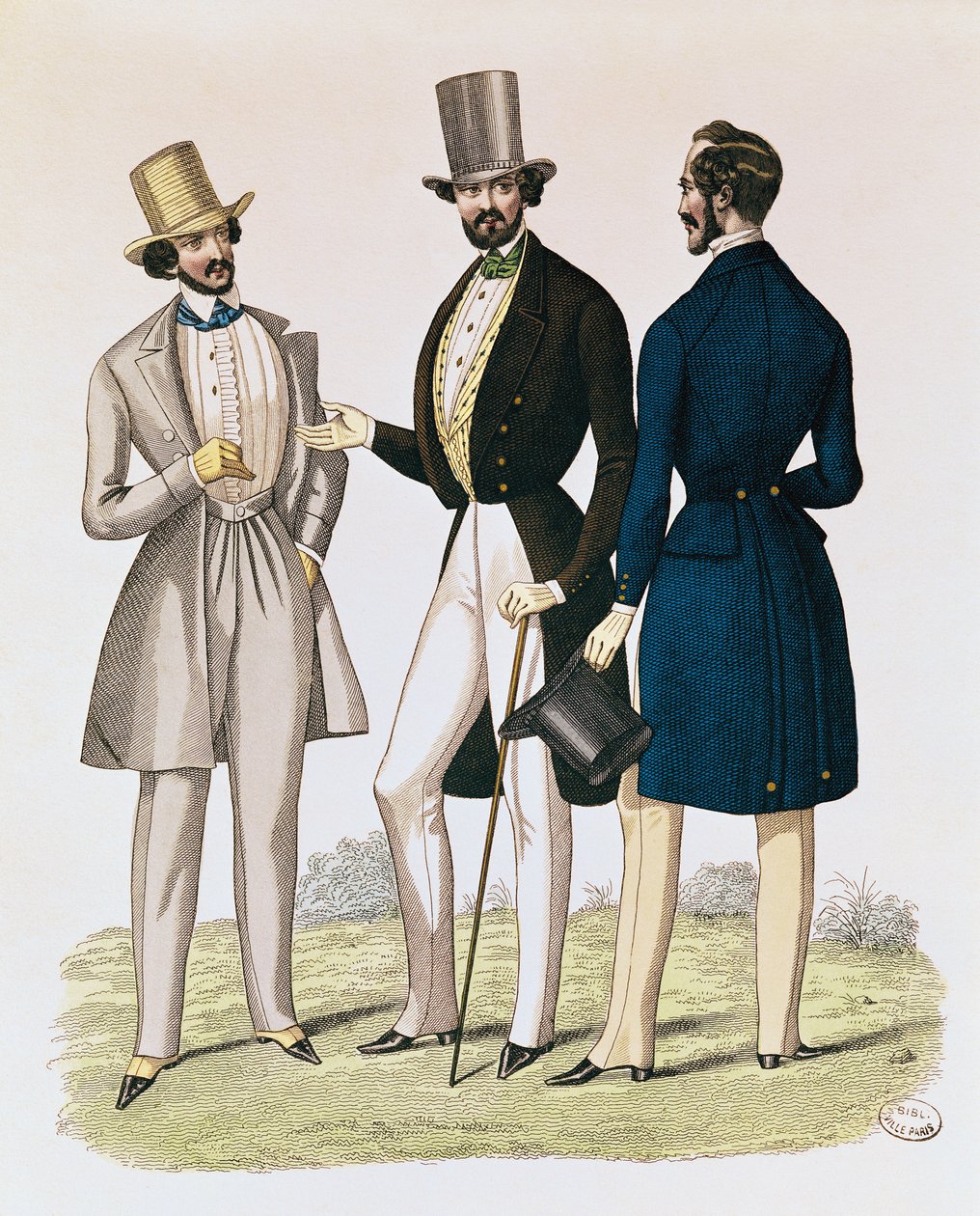 Placa de moda que representa ropa masculina, publicada por 'La